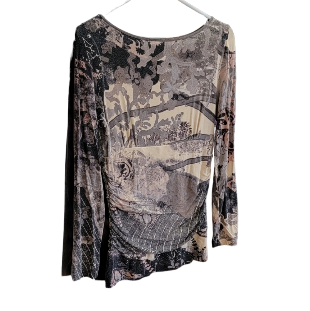 EQUESTRIAN Nature Pattern Long sleeve blouse